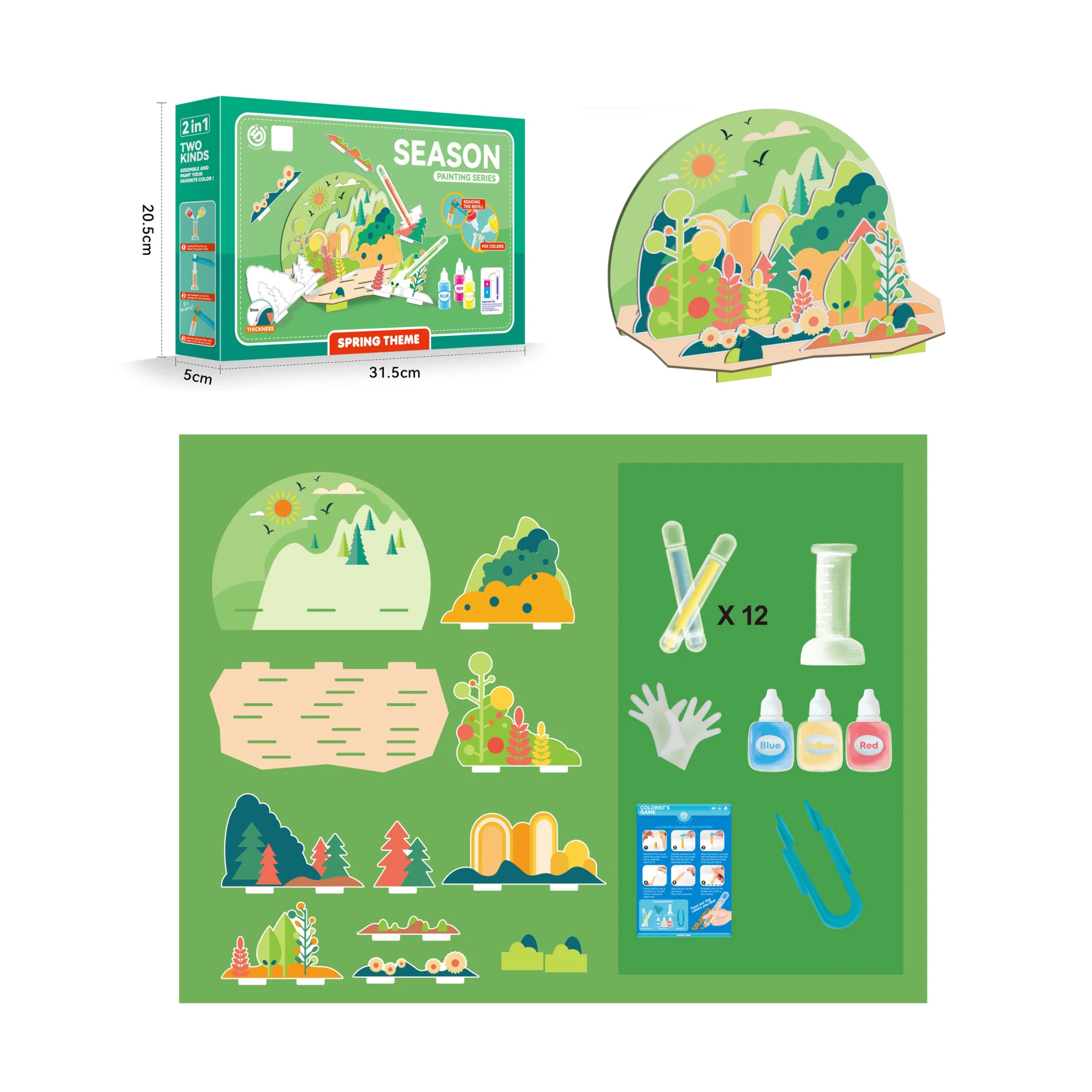 Spring Theme Science Chemistry Lab learning toys Drawing Game Kids 3D Jigsaw Puzzle Painting Toy