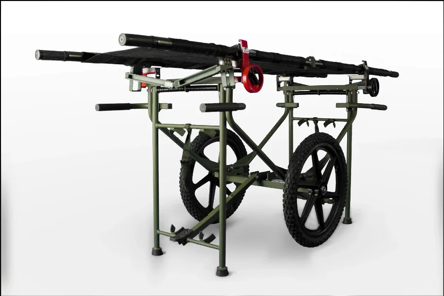 Folding Portable Emergency Transportation Wheeled field Stretcher Carrier Trolley Battle Outdoor Carrying Patients litter Cart