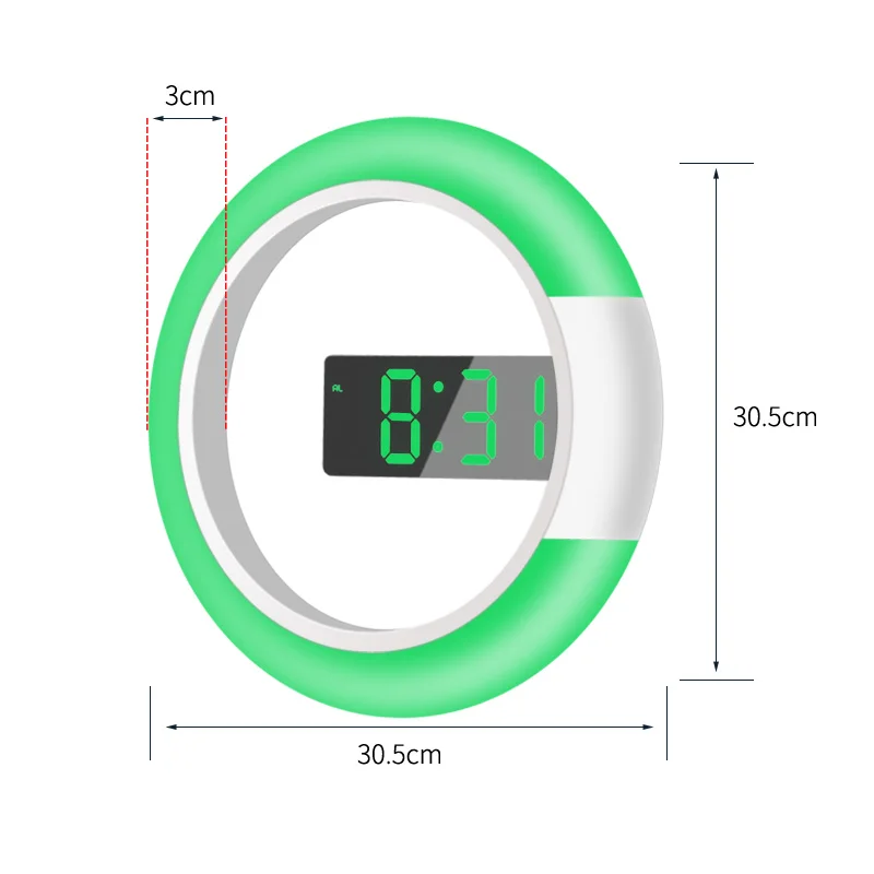 Decorative Wall Clock Digital For Electronic Clocks Alarm Mirror Usb High Quality 2 China 7 Colors3D Led With Remote Home