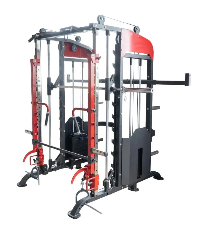 Home Use Fitness Equipment Squat Rack 4 in 1 Multi Functional 3d Smith Machine Cable Crossover Trainer Power Rack