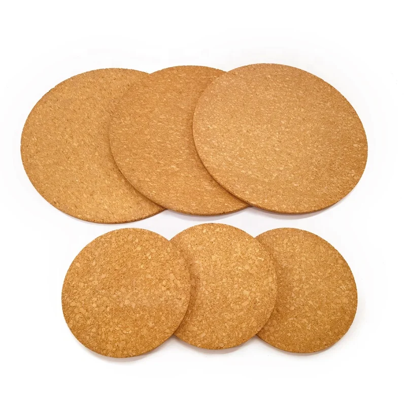 Large mdf coasters Hot Pot Stands placemat round wood Cork Coasters Round Cork board Placemats Kitchen Hot Pads for Hot Pots