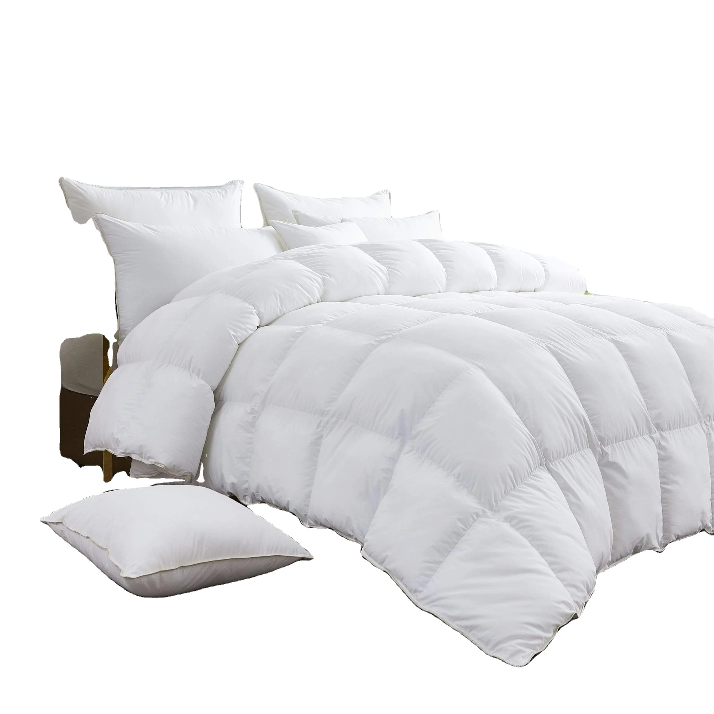 QSY Luxurious Full/Queen Goose Down Comforter Set,All Season Duvet Insert,Soft Cotton,Fluffy Hotel Bedding with Ties