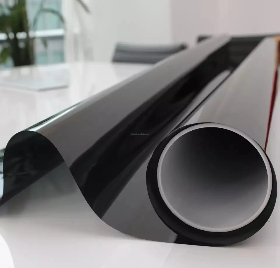 0.12mm Ultra Thin Dimmable Dark Color Self Adhesive Smart pdlc Film Smart Window Tint For Car Black Window Roof