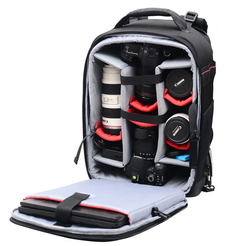 Durable Nylon Photography Equipment Profession Camera bags With Laptop Compartment Waterproof Raincover.