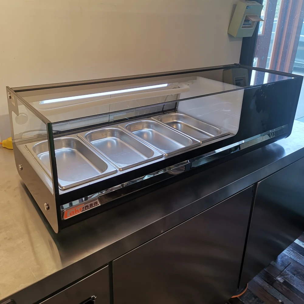 7 pan countertop mini bakery cake refrigerated display cabinets pastry