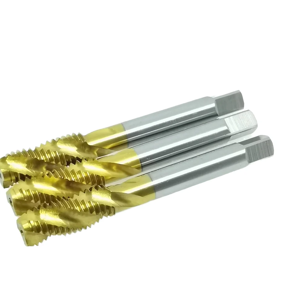 HSS M10X1.5 M10X1.25 M10X1.0 SFT TIN  Spiral Thread For tapping blind holes Machine Tap Spiral flute taps