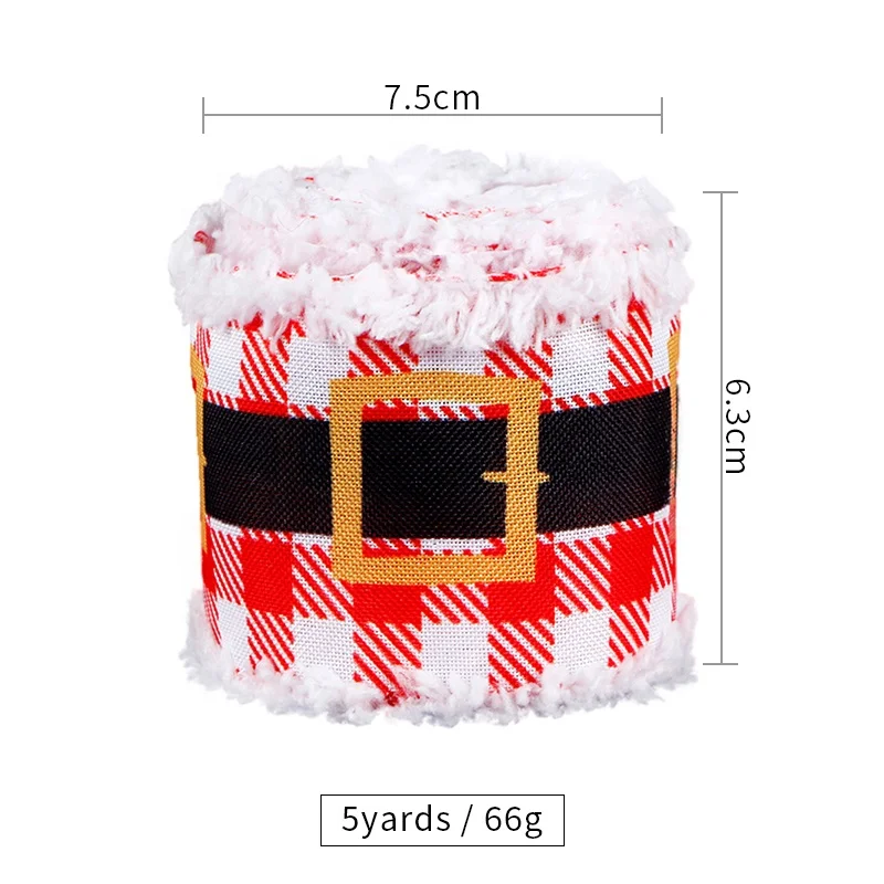 MSD Ribbon Customized Red Burlap Merry Christmas Printed Ribbon for Christmas Decoration