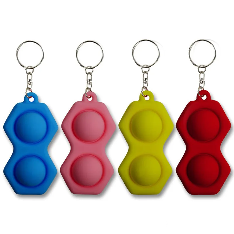 Лидер продаж, квадратные мини радужные Пузырьковые игрушки-антистресс для детей