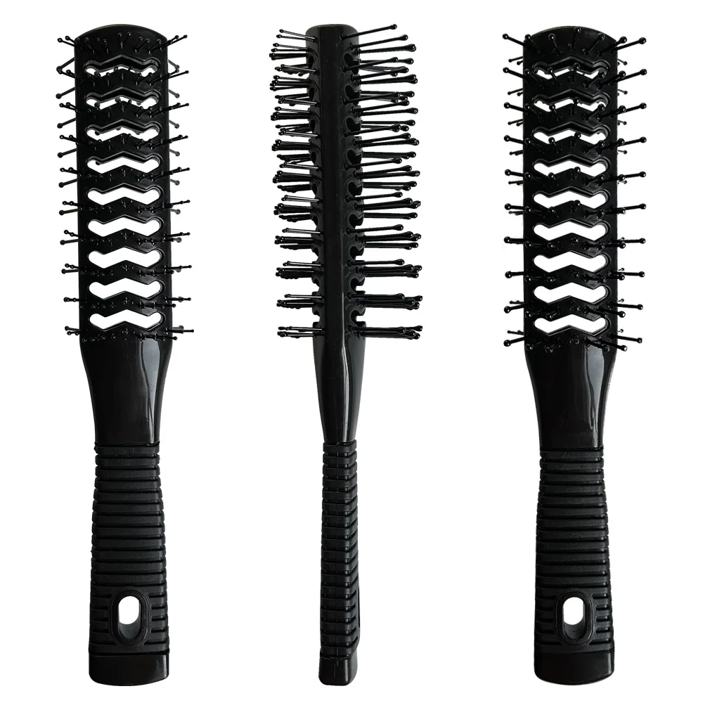 Professional plastic beauty double sided double side hair brush culing vent self cleaning self-clean hair brush wholesale