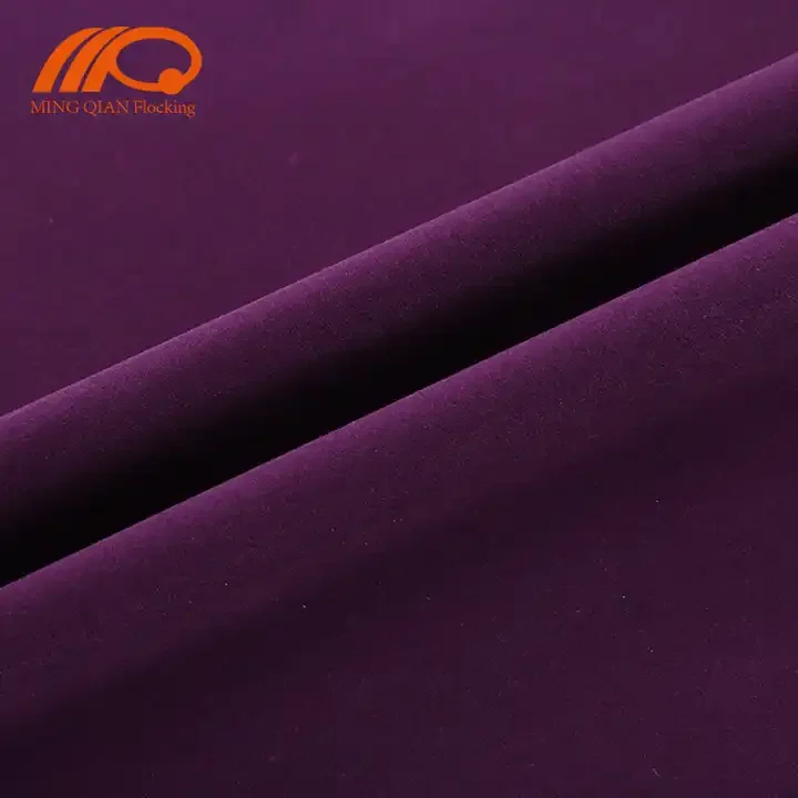 Multi colors high quality soft flock velvet fabric with knitting fabric base for jewelry box gift box & drawstring pouch