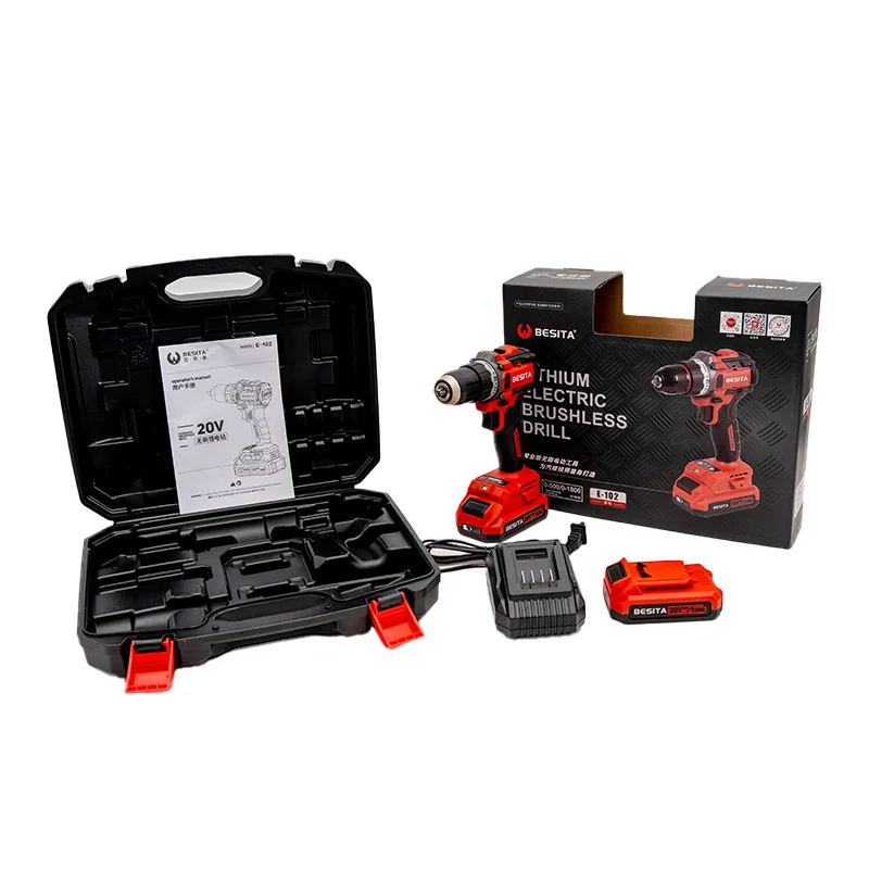 20V  60N.m Portable Brushless Lithium Electric Impact Drill 13mm Rechargeable Battery Cordless Electric Screwdriver