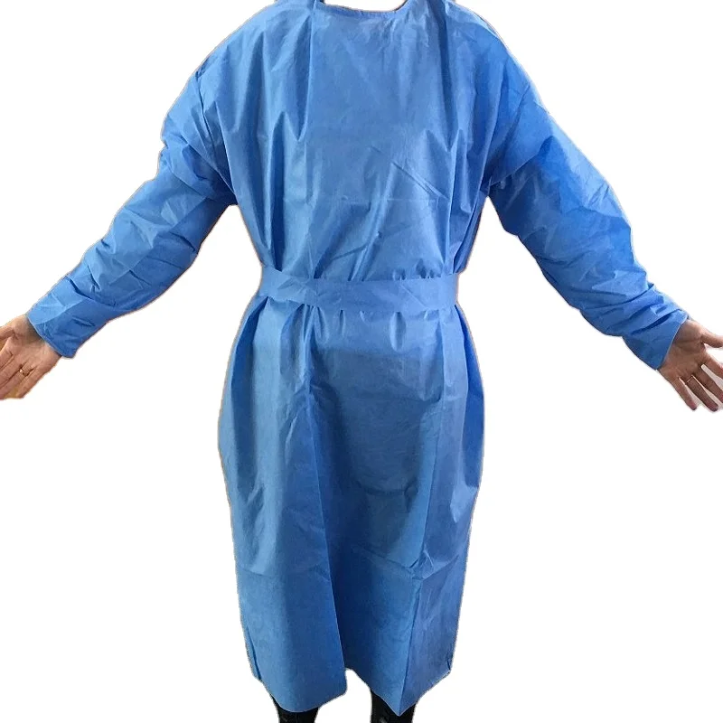 Non Woven  PP SMS Isolation Gown Non sterile Gown Single Use Gowns