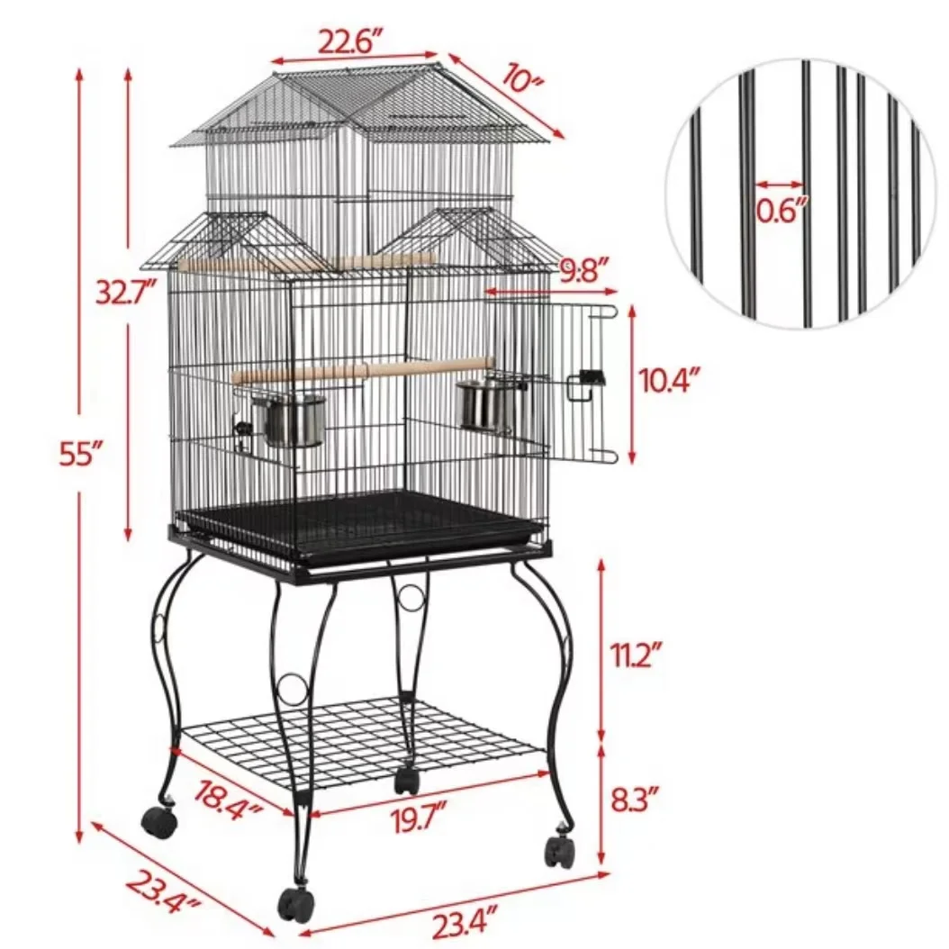 Canary breeding cages  metal bird folding iron wire gold parakeet bird parrot show cage wire mesh large bird cage