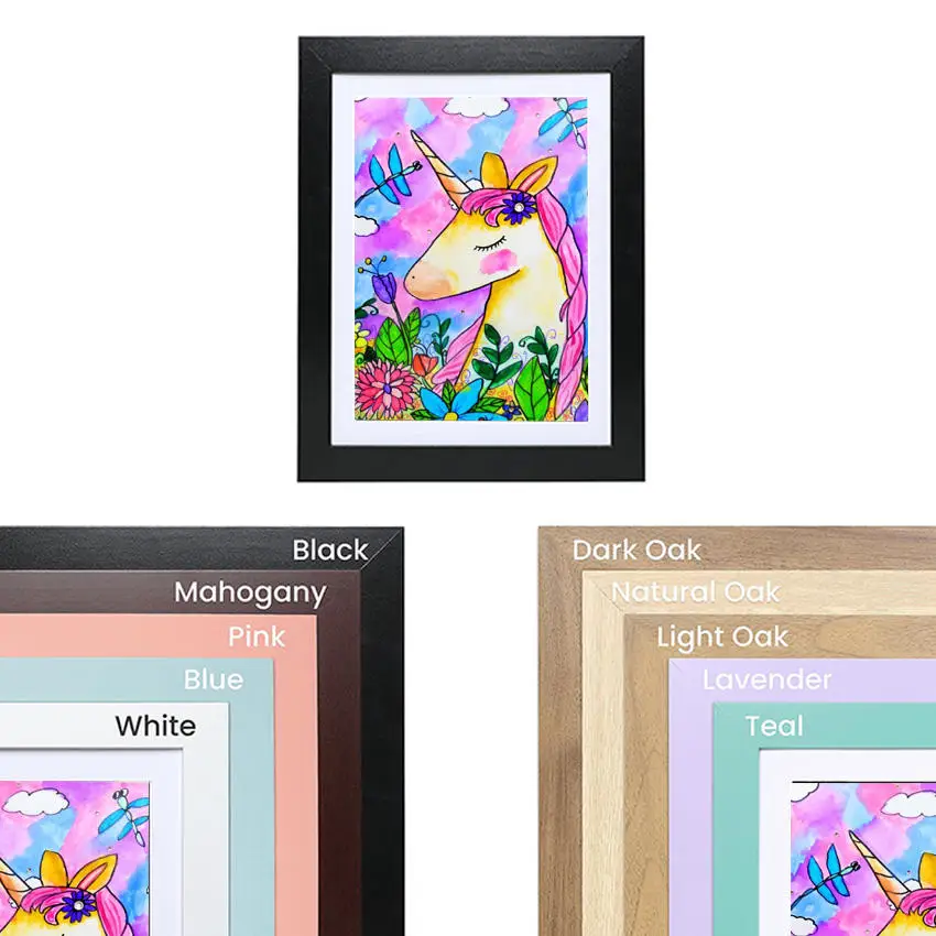 Customized Modern Art Frames For Kids Real Glass Kids Art Frame shadow box frames wholesale Front Opening Shadow Box shadow box