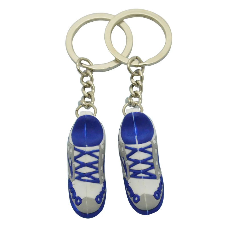 Mini Sneaker Key Chain 3D Shoes Soft Pvc Plastic Keyring Sublimation 3D Pvc Football Club Shoe Keyring With Chain