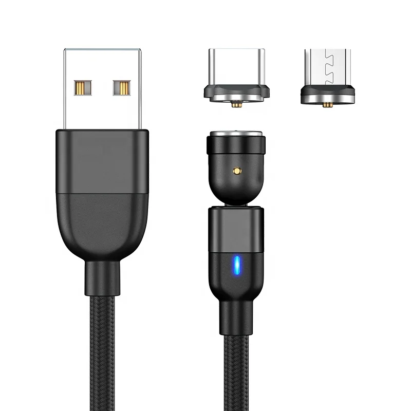  540 градусов 3 A Быстрая зарядка в 1 вращающийся магнитный usb