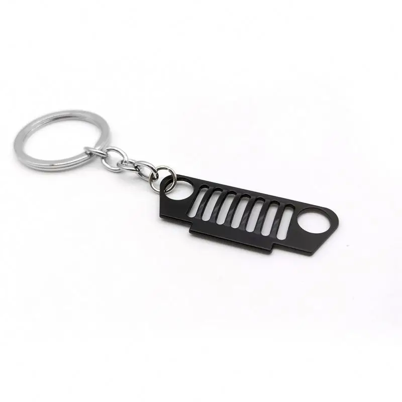 1PCS Universal Medium Grid Keychain Key Ring For Jeep CJ JK YJ TJ XJ Car Front Grill Design Nini Cute Grill Keychain Accessory