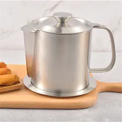 Hot selling stainless steel kitchen health multi-function oil cans directly shipped oil filter pot kitchenware small gadgets