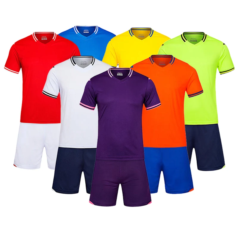 custom your own design blank football jersey embroidery team men quick dry soccer kits blue and white soccer jersey manufacture