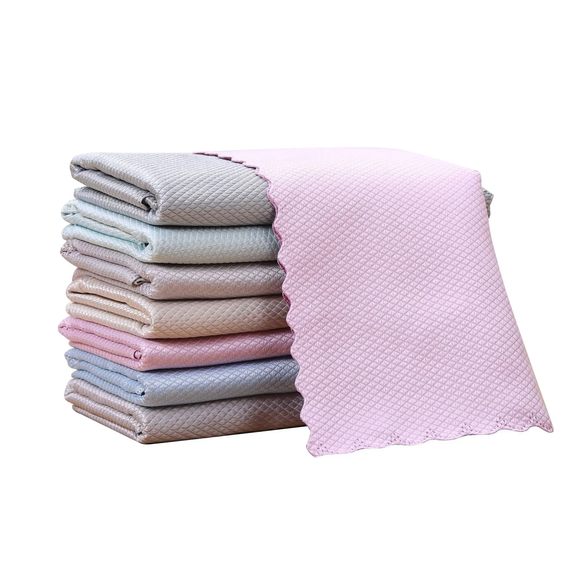 Hot Sell Household Degreasing Traceless Water Absorbing Glass Special Fish Scale Cleaning Rag