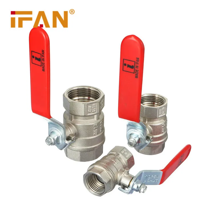 IFAN China factory Brass Ball Valves yellow and red butterfly Handle ball Valves