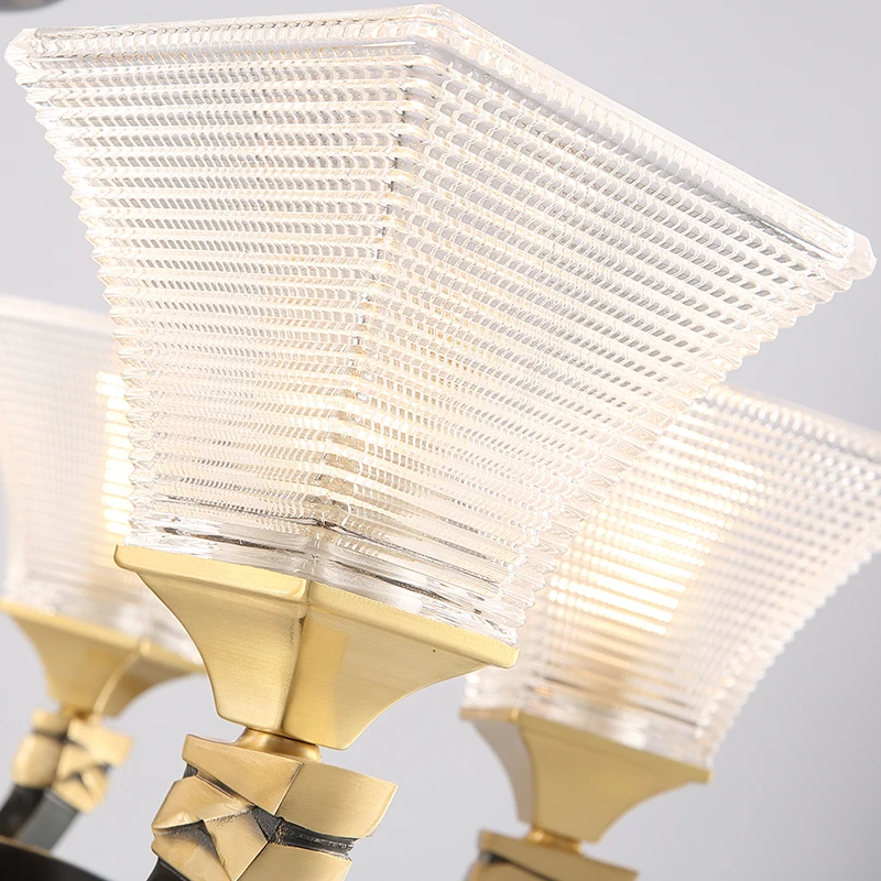 European-style luxury low-key high-end brass living room shopping mall model room hotel front hall crystal glass chandelier