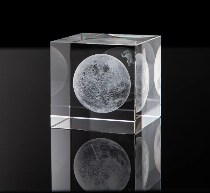 Wholesale trophies made in china clear blank 3d crystal plate parts award 3D crystal customise trophy parts glass shield trophy