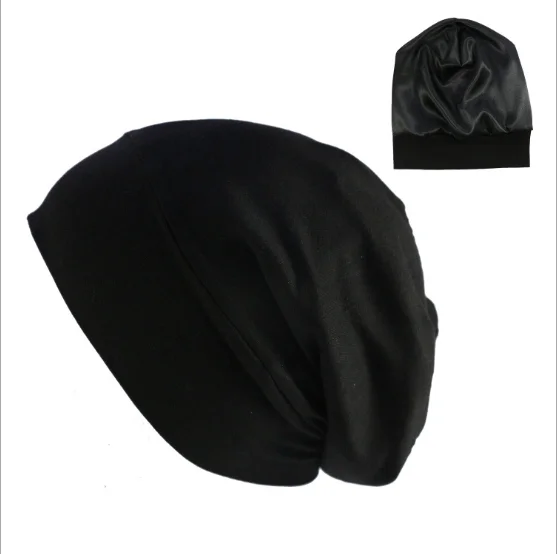 Popular Satin Silk Lined Sleep Beanie Slap Hat for Women