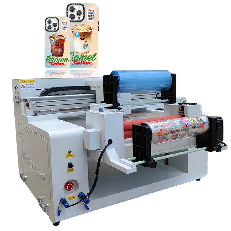 Factory selling  6050 roll-to-roll and UV flatbed printer 2 in 1 cup key chain labels A3 UV DTF printer