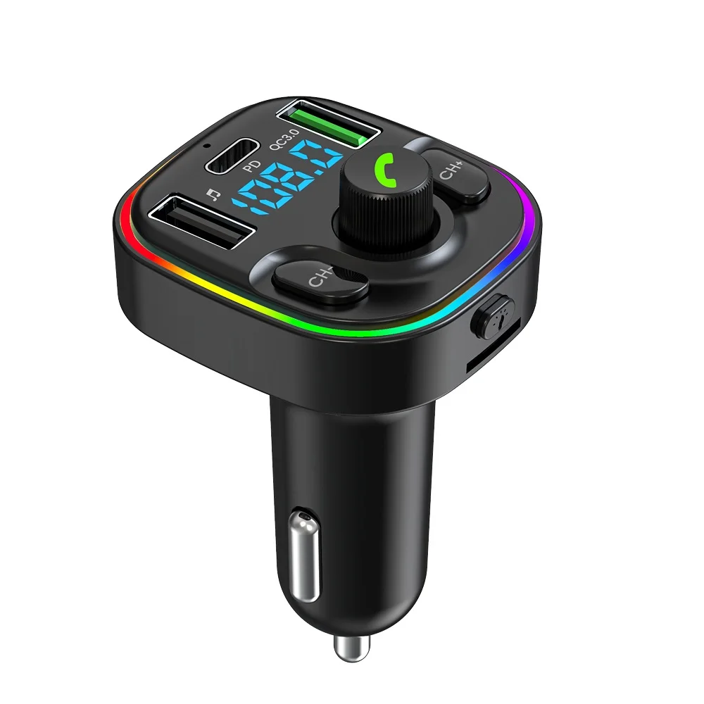 7-Color TF Dual USB Car Charger Audio MP3 Player Kit Wireless Bluetooth FM Transmitter Portable Stereo QC Fast Charging