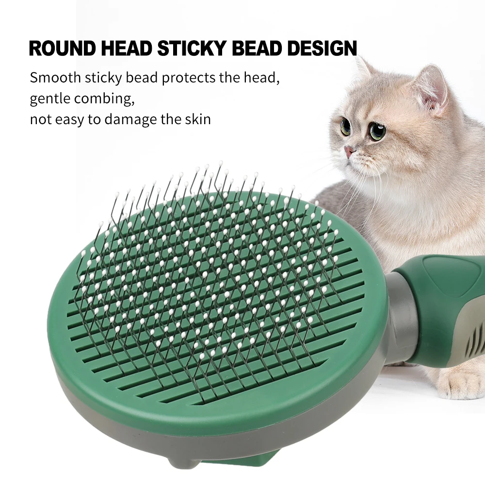 Pet Supplies Self Cleaning Dog Brush Pet Hair Remover Grooming Slicker Brush With Sticky Beads Cat Brush