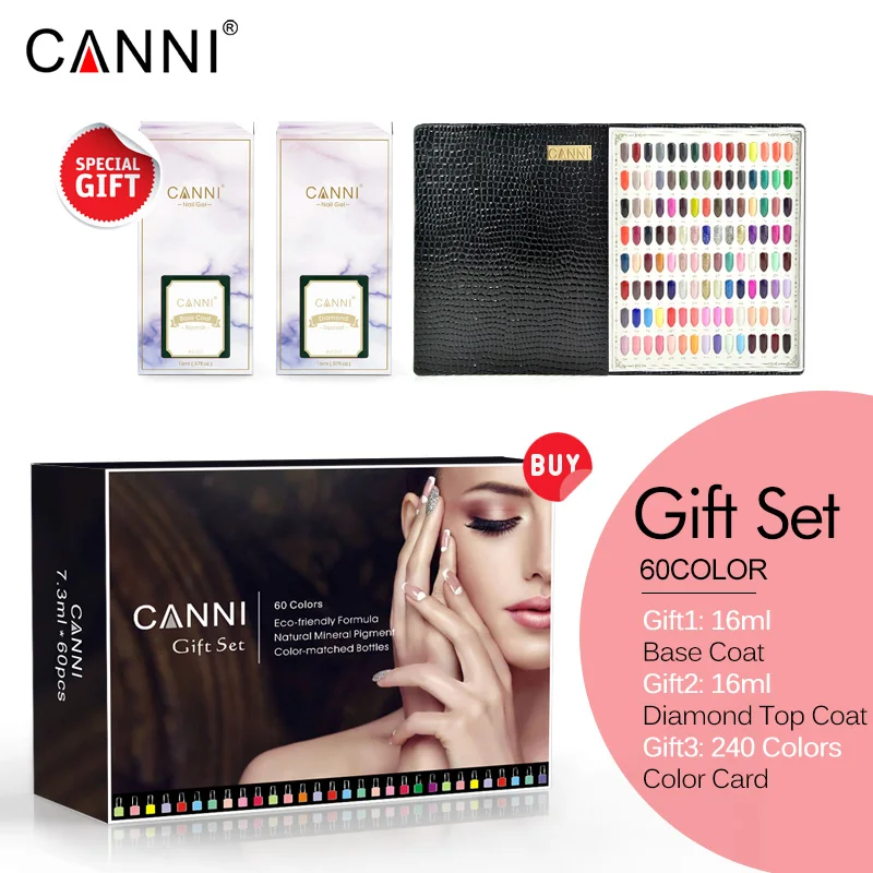 CANNI гель для ногтей комплект 2019 новый салон горячая распродажа полный набор/Базовое покрытие/нет чистой финишное покрытие 18 мл Высокое качество лак УФ Гель-лак