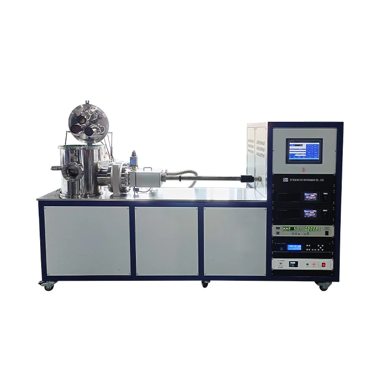 Three target magnetron sputtering coater  with a transition chamber