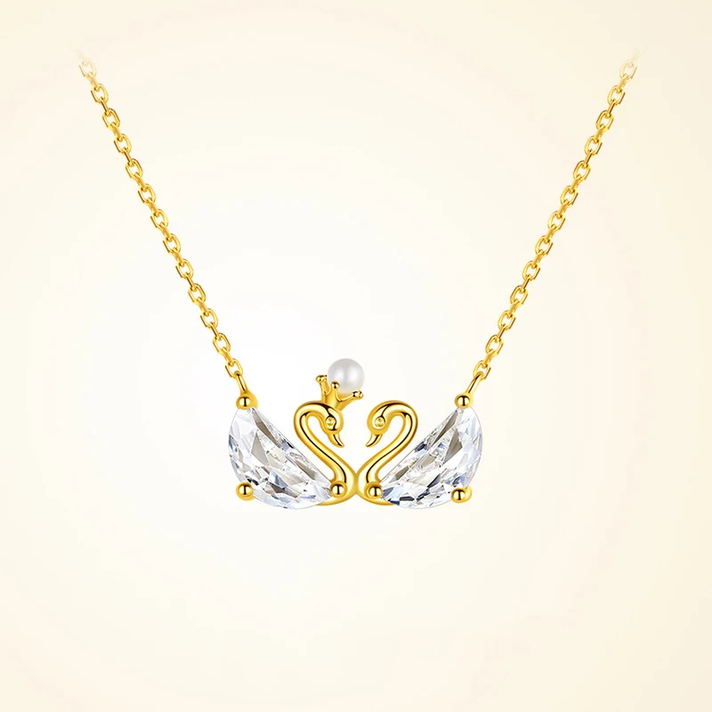 MYF Wholesale 925 Sterling Silver Necklace For Women Swan Lake Love Pendant With Zircon Luxury Gift For Girlfriend Jewelry