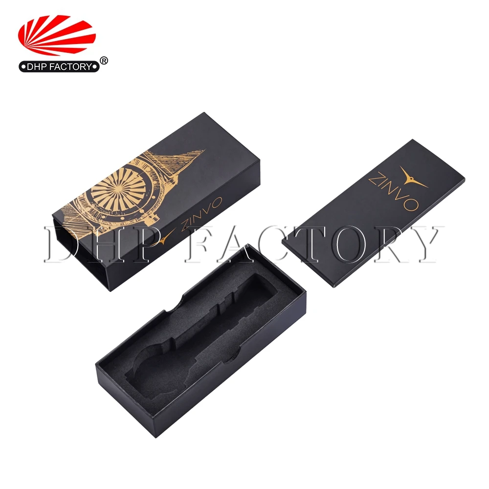 Handmade Black Paper Custom Rigid Cardboard Sliding Drawer Smart Watch Strap Packaging Box