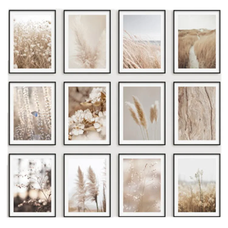 Home Decor Beige Botanical Wall Art Prints Bedroom Living Room Frame wall art