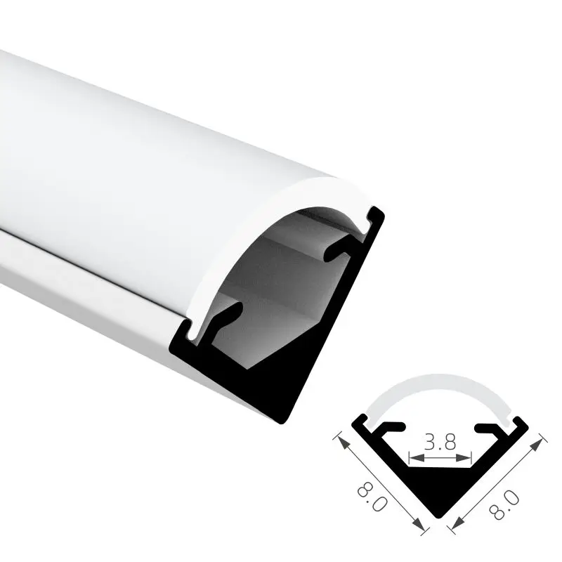 Free samples small KA22 alu profil channel extrusion 45 degree wall angle led strip lighting corner led aluminum profile
