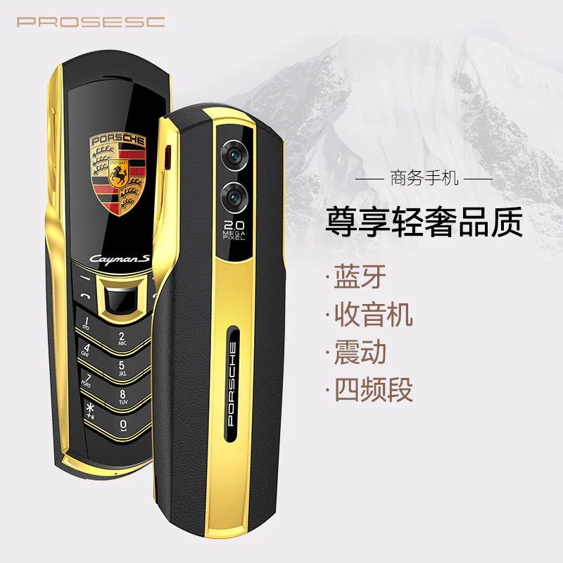 V8 high-end luxury Porsche candy bar personalized function machine button mobile phone cross-border hot model with Bluetooth ba