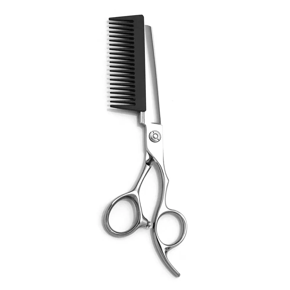 High Quality Steel Creative Barber Scissors With Combs Fashion Design Beauty Barber Scissors Flat Hairdres