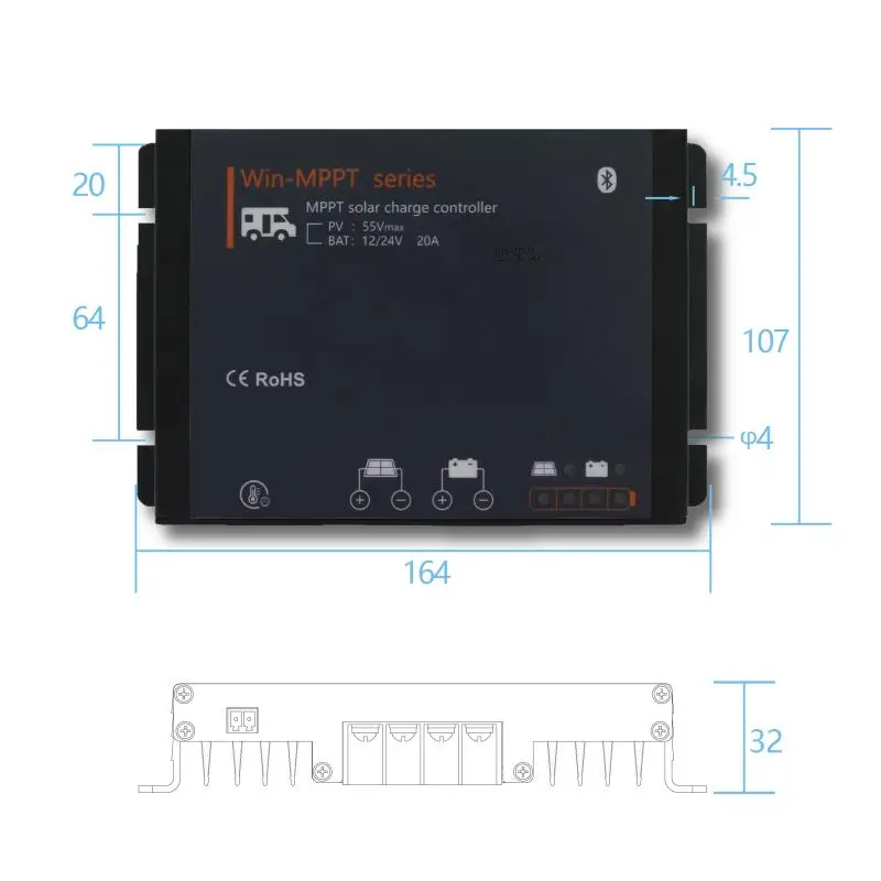 12v 24v 20A Lumiax solar charge controller mppt for RVs boats camping yacht
