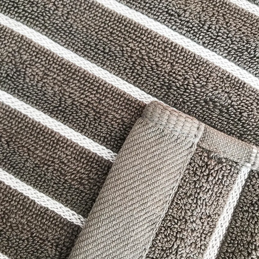 20s combed cotton  yarn dyed stripe hand towel with customized  logo embroidery33x74cm