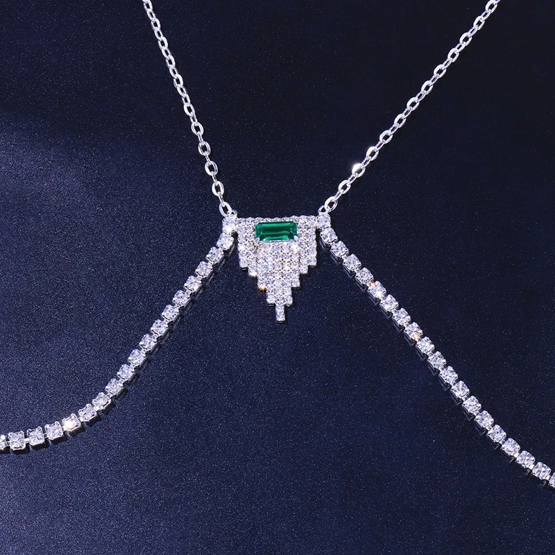 SHIHAN Fashion New Crystal Bra Chain Necklace Jewelry for Women Breast Body Chain jewellery Bikini Rhinestone Bra body chain