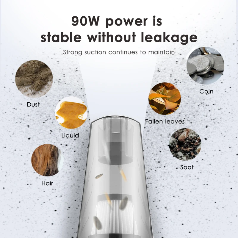 4800PA Big Suction Car Vacuum Cleaner Cordless Wireless Vacuum With 3 Different Nozzle Handbag Optional