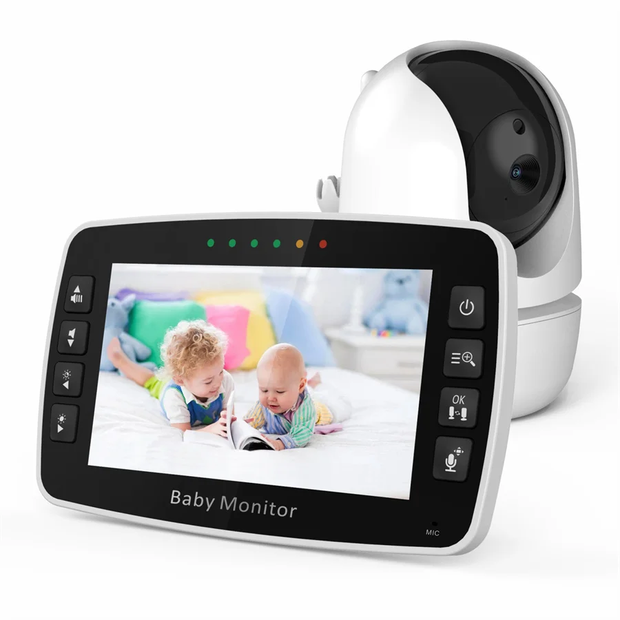 4.3inch Color Display Night Vision Smart Zoom Baby Sleeping Music Monitor PTZ Video Baby Monitor Camera