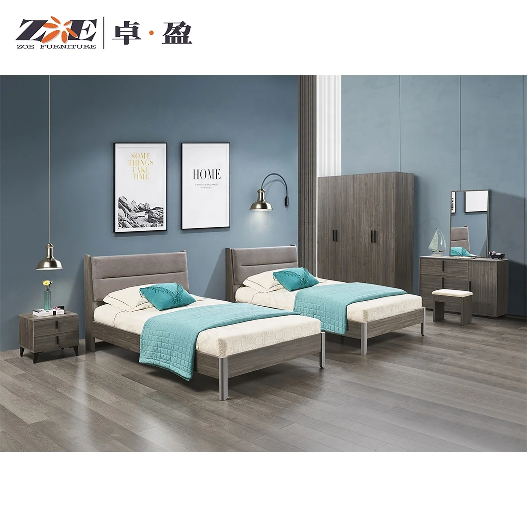 Royal Home Furniture MDF Wooden Single Size Double Bed Bedroom Sets
