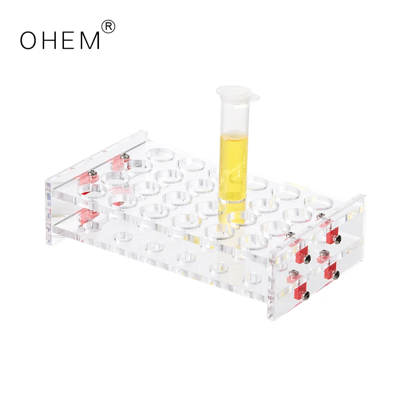 Laboratory  Hot Sale Acrylic Plastic Assembly Detachable 7ml 24holes Test Tube Rack