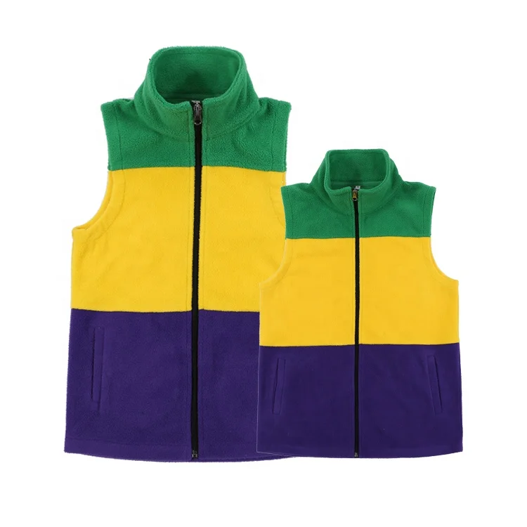 mom and me Mardi Gras Sherpa Fleece Vest jacket