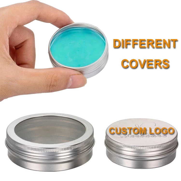 Wholesale Manufacture 60ml 80ml Aluminum Jar In Stock Silver Round Metal Aluminum Tin Containers Screw Top Lipstick Cosmetic Tin