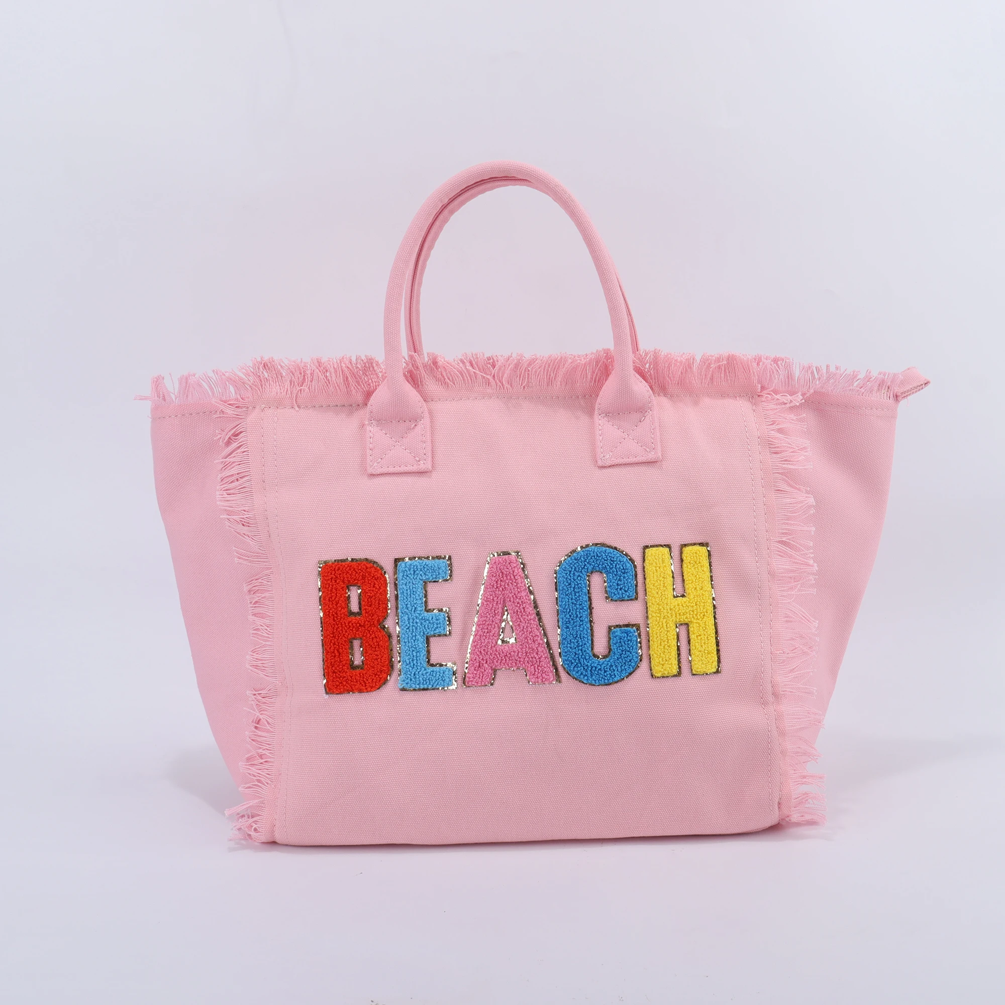 Ready To Ship 6 Colors Summer Waterproof Canvas Bags Women Handbags Ladies Fringe Tassels Beach Tote Bag Cotton Canvas Tote Bag