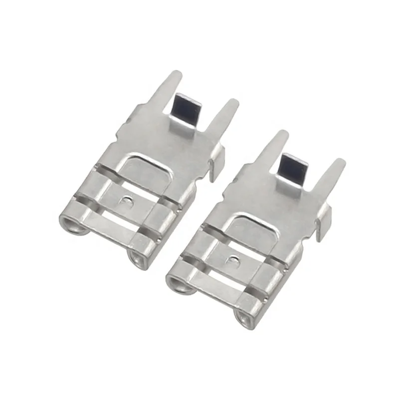 PCB Board Plate Welded Right Angle Spring Female Terminal Brass Tinned